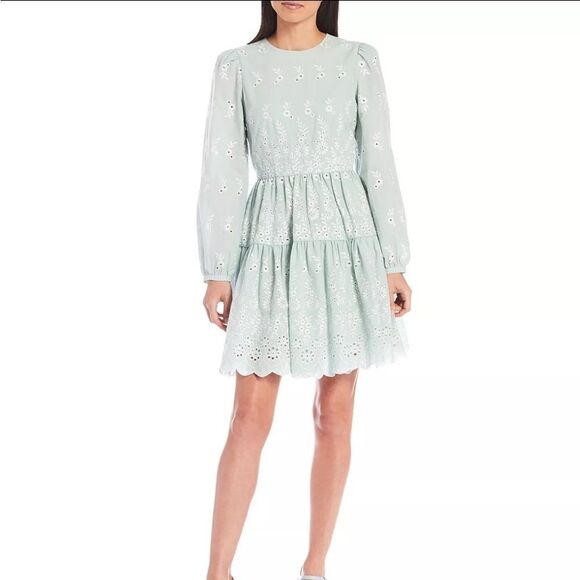 ANTONIO MELANI Dresses & Skirts - Antonio Melani Born on Fifth Amy green eyelet tiered dress 4